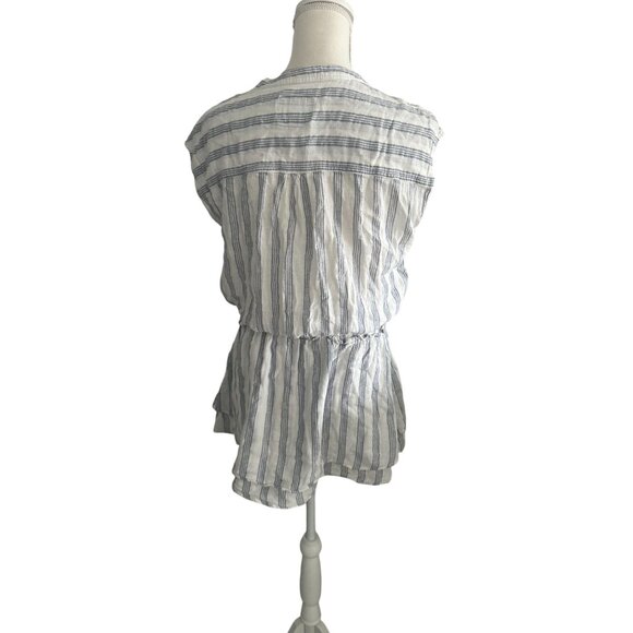 RAILS White Blue Striped Drop Waist Dress Size Medium - Picture 2 of 6